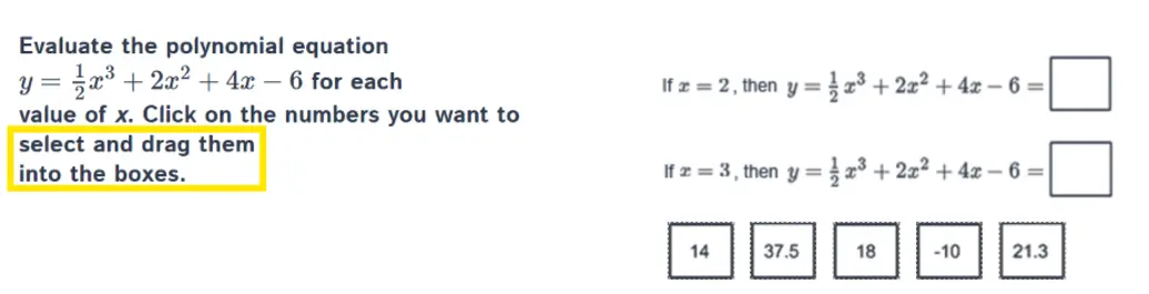 Select and drag the answer into the boxes. 